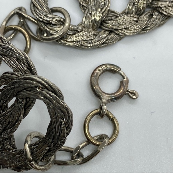 Silver Wire Loops Necklace Unisex - Picture 3 of 8